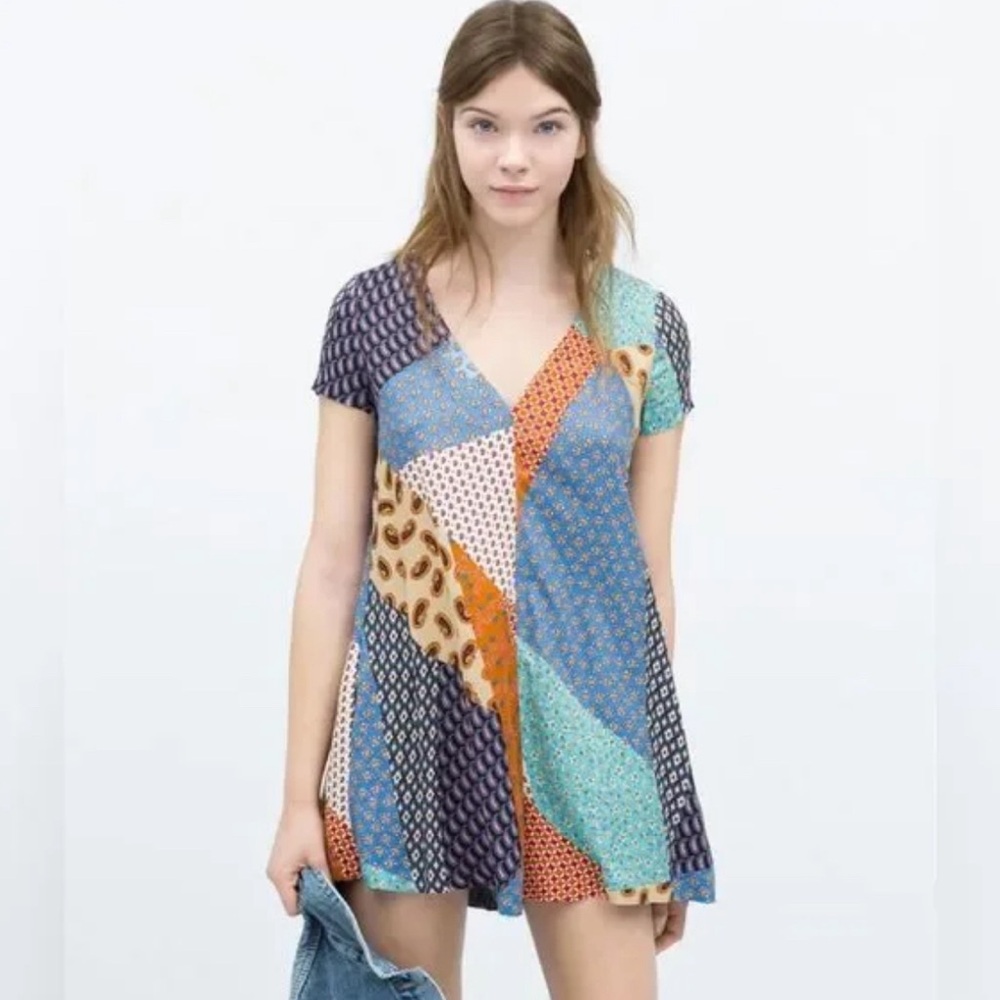 Zara Patchwork Romper - image 1